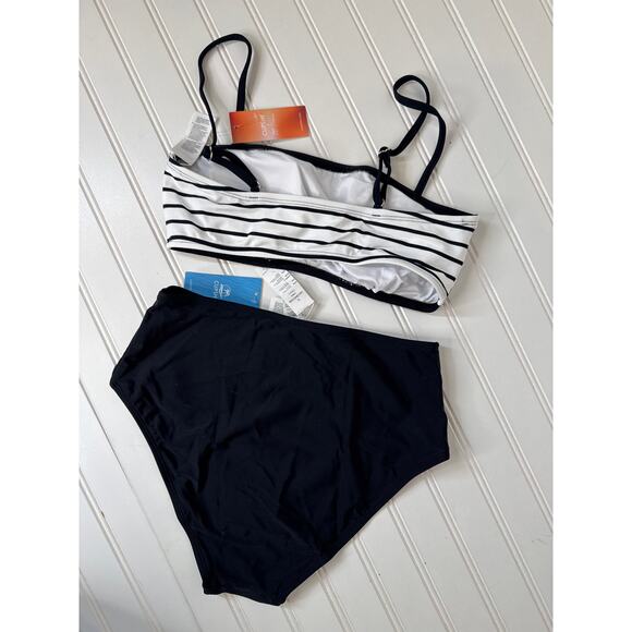 NWT Cupshe Two Piece Swimsuit Bikini Bralette Escaping Black Cheeky BUNDLE Sz S - Picture 5 of 7